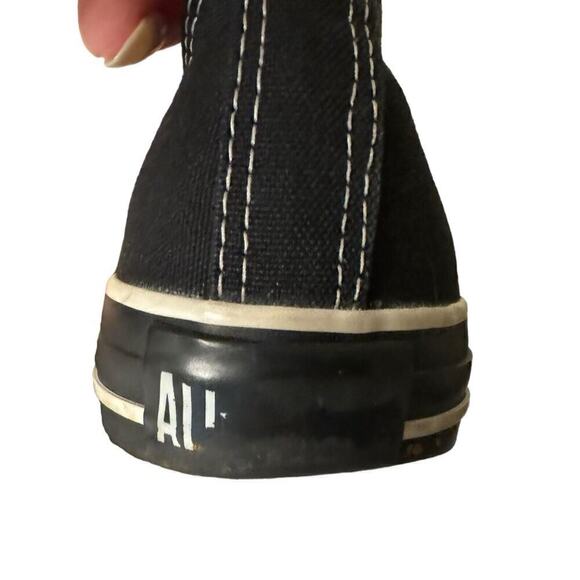 Converse Chuck Taylor Black Canvas Low Top All Star Sneakers Men’s 9 Red Laces - Picture 5 of 9